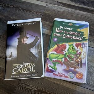 Vintage A Christmas Carol and How the Grinch Stole Christmas VHS 📼